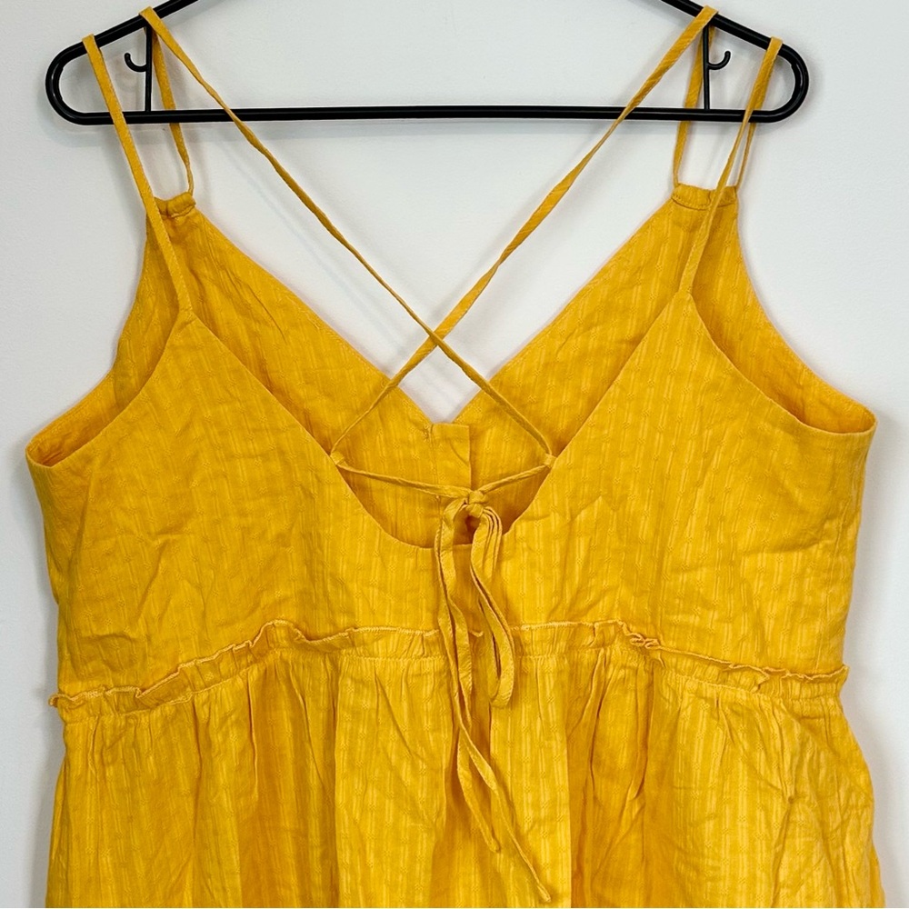 NWT Cupshe Bright Yellow Lace Up Mini Dress - Size: Large - Picture 6 of 8
